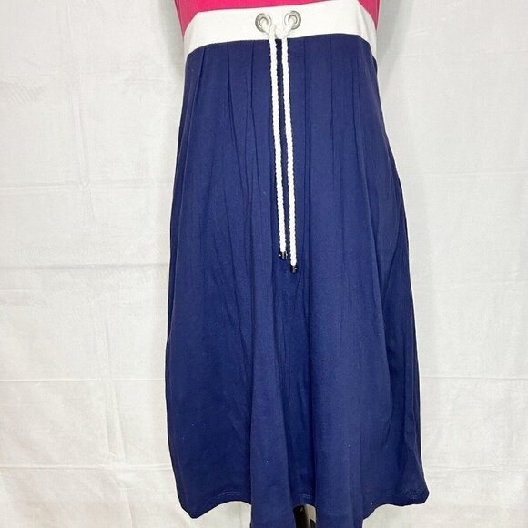 Lilly Pulitzer Dress Rope Tie Beach Sleeveless Size S Navy Pink Smocked Back - Picture 3 of 8